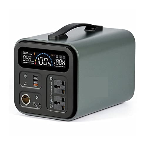 220V 230V UA1100 1200W estación de energía portátil generador Solar batería de gran capacidad Compatible con uso doméstico CPAP al aire libre RV/Van ( Color : 297600mAh 1200w )