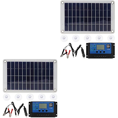 Abaodam 2 juegos de paneles solares portátiles de 18 W 30 A, papel de alto rendimiento con forma de un solo cristalino de silicio para teléfono móvil o camping