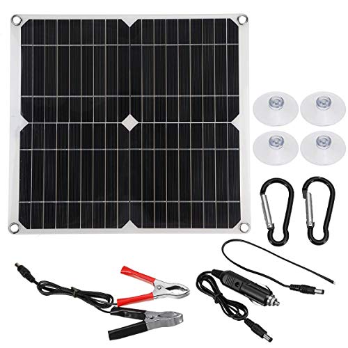 ADSE-ER Panel Solar de 100w Dual 12v / 5v USB con Controlador 30A Células solares a Prueba de Agua Células solares polivinílicas para Cargador de batería de yate de automóvil RV (Solo Panel Solar)