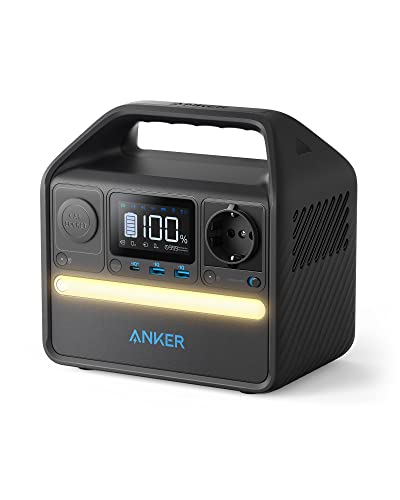 Anker 521 Powerhouse Estación de Energía, Generador solar portátil 256Wh 200W 5-Port con Salidas CA, 60W USB-C PD Output, batería LiFePO4, LED de Camping, RV, Sistema para apagones y emergencias