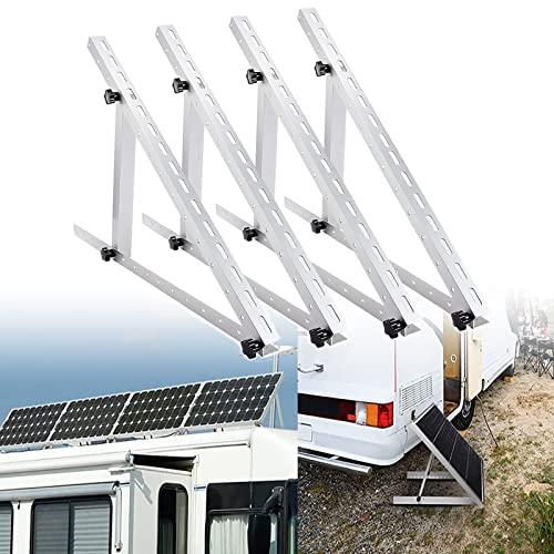 bcomedrag 4 Soportes Techo para Panel Solar,Soportes Fotovoltaicos Aleación De Aluminio Ajustables,Ajuste De 0 A 90°,Fuerte Resistencia A La Corrosión/fácil De Montar,para Viajar A áreas Remotas,41in