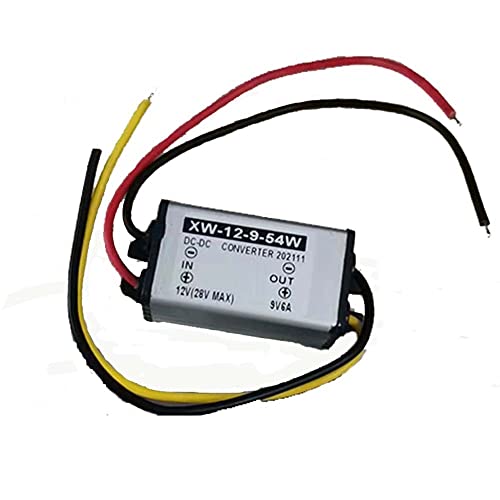 Blackr Convertidor de potencia descendente de 12 V a 9 V, regulador del adaptador del cambiador de voltaje de la fuente de alimentación del Buck de 6 A 54 W DC