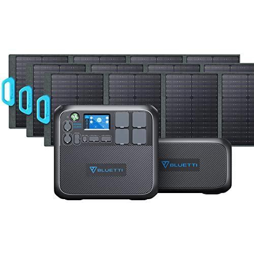 BLUETTI Generador Solar AC200MAX y Batería de Expansión B230 con 3 Paneles Solares PV120 Incluidos, Estación de Energía Expandible de 4096Wh con 4 Salidas de CA de 2200W, Paquete de Batería LiFePO4