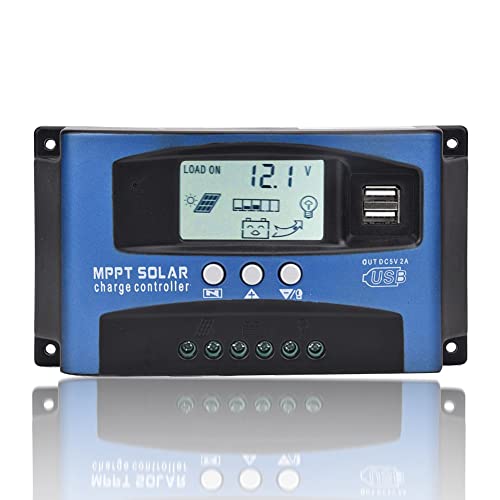 BOROCO Controlador Carga Solar 100a, MPPT Regulador de Panel Solar Controlador de Carga 12V 24V Seguimiento de Enfoque automático(100A)