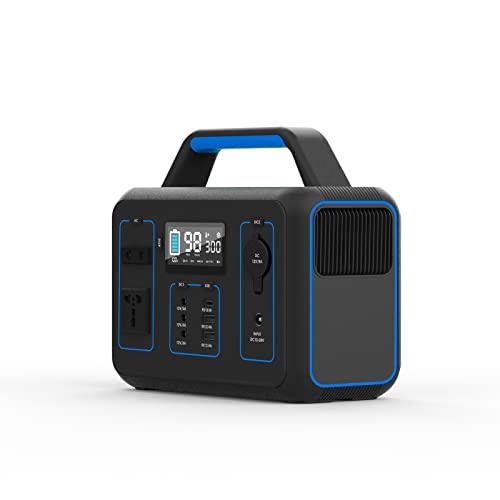 Estación de energía portátil de 300W Fuente de alimentación móvil de 300W para Vacaciones de Campamento, Aventuras al Aire Libre y emergencias (Azul)