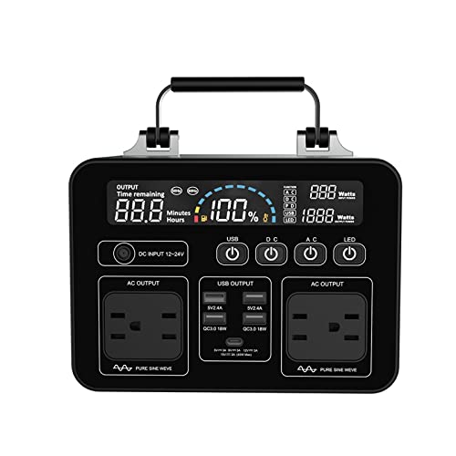 Generador Solar portátil de 1000Wh, estación de energía de onda sinusoidal pura, almacenamiento de energía, Generador recargable for acampar, batería de litio Portail