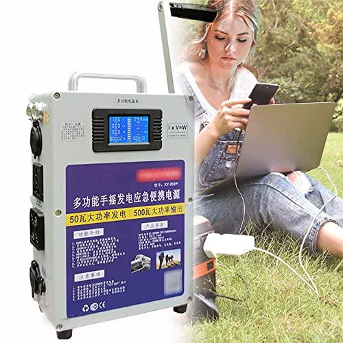 Generadores Para Exteriores, Cargador De Manivela Generador, Inversor Generador, Estación Energía Portátil 200 Wh 46800 Mah Con Enchufe, Para Exprimidor, Refrigerador, 27 Cm X 18 Cm X 10 Cm
