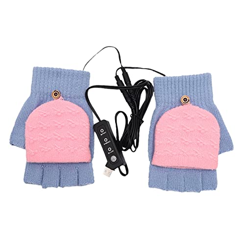 Guantes Flip Flop Otoño e Invierno Guantes de equitación de Invierno al Libre Guantes de Escritura Guantes de Medio Dedo Guantes de Dedo Abierto Placas Solares Agua Sanitaria Y (Blue, One Size)