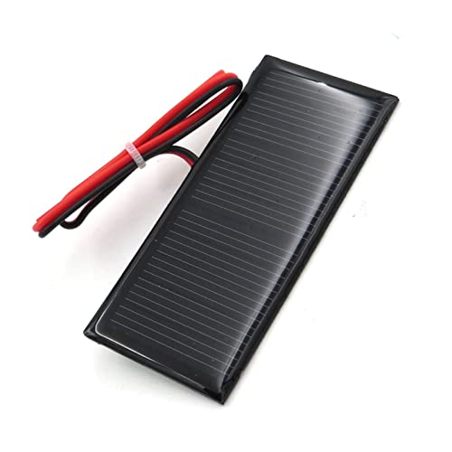 ISOLEI Módulo de Carga de batería DIY, Panel Solar de Alambre de 30cm, 5,5 V, 0,38 W, 70mA con Cable de extensión, células solares policristalinas estándar E