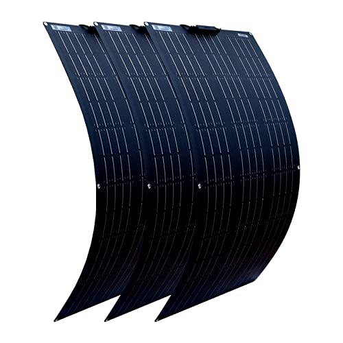 ISOLEI Sistema de Kit de Panel Solar Flexible de 400W 100W 18V Panel de celda monocristalina Energía Solar para automóvil/Barco/RV/Hogar/Tienda, 200w (10 (400w)