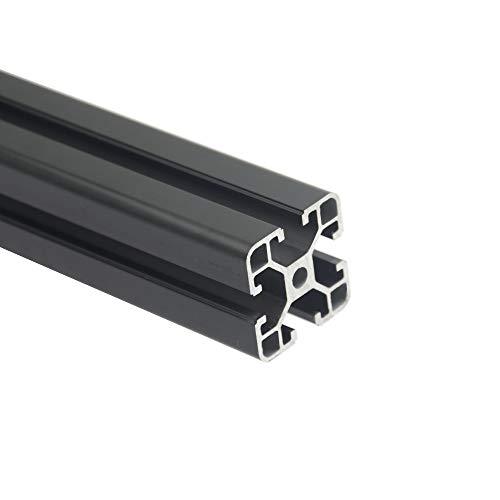 Iverntech 1 riel lineal anodizado 4040 de 300 mm según el estándar europeo, trusión de perfil de aluminio negro con ranura de 8 mm de la serie 40 para impresoras 3D y máquina de grabado láser CNC DIY