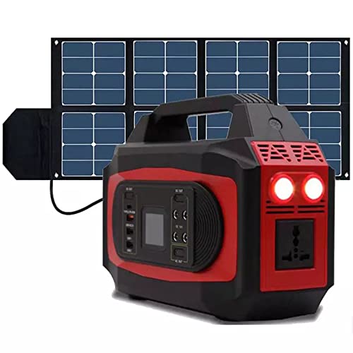 JMOMC Central eléctrica portátil de 500 W con Panel Solar de 1 * 150 W, energía de Respaldo del generador Solar para el hogar, Viajes de Camping al Aire Libre