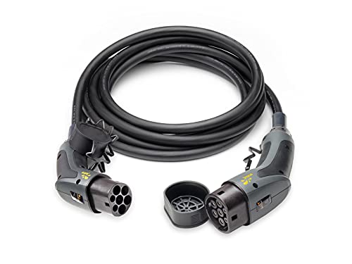 Juice Flow - Cable de Carga para vehículos eléctricos | Tipo 2 a Tipo 2 | 22kW, 32Amp | 6 Metros | Trifásica