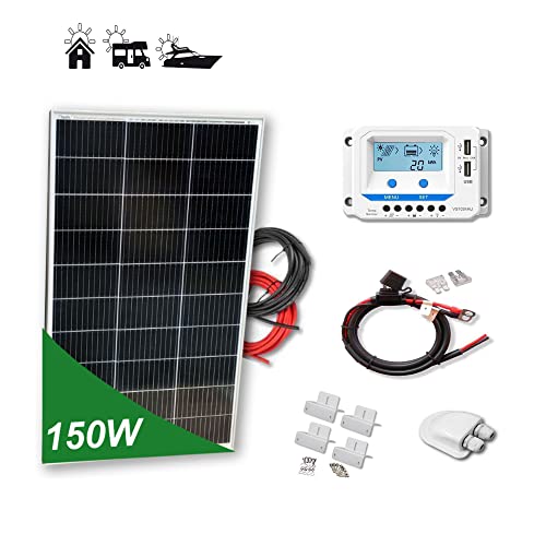 Kit 150W ECO 12V panel solar placa monocristalina células PERC de alta eficiencia para caravanas autocaravanas