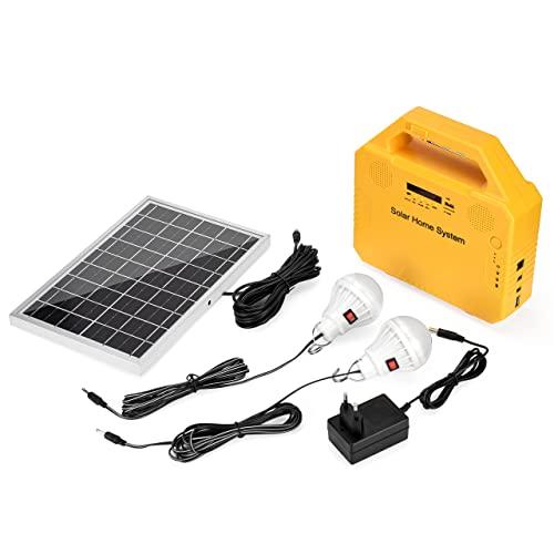 MeetUs Sistema de iluminación solar de emergencia, kit de generador de energía solar portátil para fuente de alimentación de emergencia, hogar y exterior, generador solar multifunción