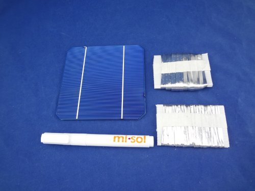 MISOL MONO 5X5 DIY KIT for solar panel: 40pcs MONO 5X5, Flux Pen, Tabbing Bus wire/MONO 5X5 KIT de bricolaje para el panel solar: 40pcs MONO 5X5, Flux Pen, tabulador alambre de autobús