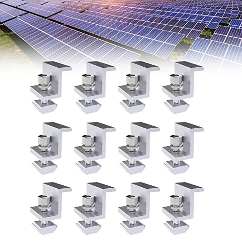 MSFE soporte de montaje de panel solar aluminio con tuercas y tornillos,juego de soportes z panel solar,12pcs juego de soportes z para montaje de panel solar,para autocaravanas/barcos/techos/paredes