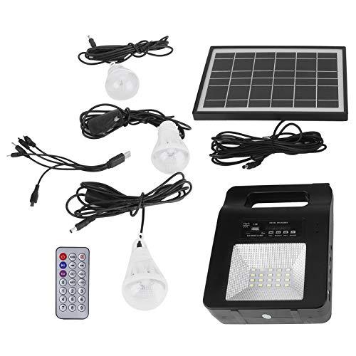 mumisuto Estación de Energía Portátil, Generador Solar Portátil con Altavoz FM Cargador USB Bombilla Respaldo de Emergencia portátil