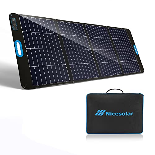 Nicesolar 200W Panel solar portátil para portátiles de estación de energía portátil Cargador solar plegable con USB Pd 65w IP67 para teléfono Tablet Camping al aire libre Emergencia