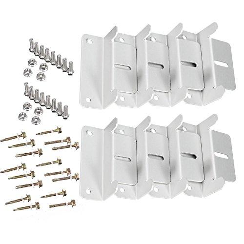 NUZAMAS Juego de 2 soportes en Z para montaje de panel solar para RV, barco, coche, camión, caravana, montaje en casa fuera del techo (8 unidades en total)