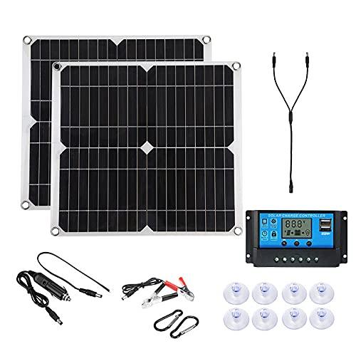 Paneles solares 100W Panel Solar Dual 12V 5V USB con Controlador 30A Células solares Impermeables Células solares polivinílicas para yate de automóvil
