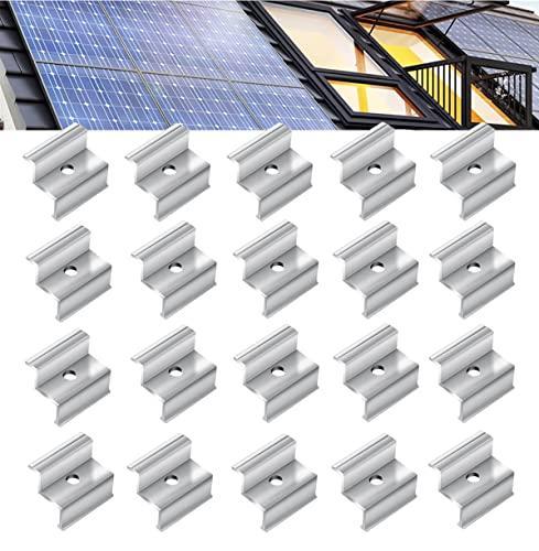 Paneles solares de aluminio, abrazadera de extremo PV, soporte para panel solar, 12 unidades, abrazadera de borde fotovoltaico, accesorios para panel solar, altura del módulo 35 mm