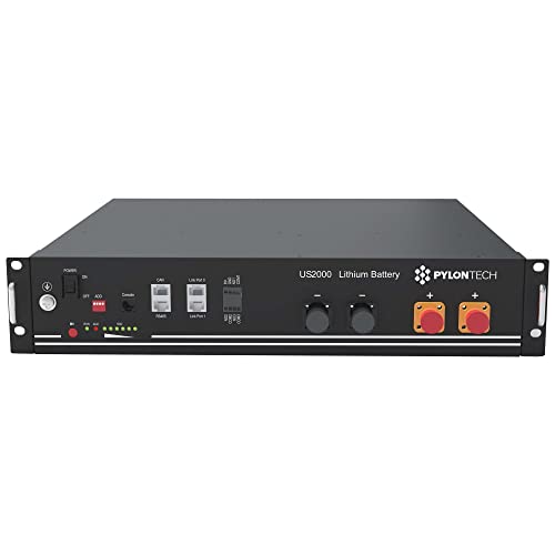 Pylontech US2000B-Plus V2 - Batería de fosfato de hierro de litio (2,4 kWh, 48 V, 95% DOD)
