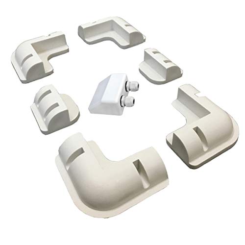 SARONIC Soporte de montaje para panel solar de 7 piezas, color blanco, rectangular, sin esquina, para RV, barcos, caravanas, marina, autocaravanas