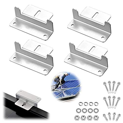 Soporte z Panel Solar Juego De 28 Piezas Conjunto De Montaje De Panel Solar Soporte Z De Montaje En Panel Soportes Para Paneles Solares Para Autocaravana Techo De Barco Camping Furgoneta Caravana