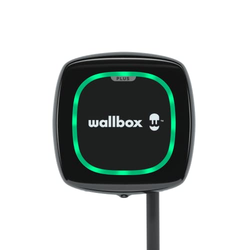 Wallbox Pulsar Plus - Cargador de vehiculo electrico (7.4kW de Potencia, Cable de 5 Metros, Conector Tipo 2, WiFi, Bluetooth, OCPP, Interior/Exterior)