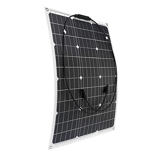 WYCSAD Kit de Panel Solar de 150W/300W, Paquete de Banco de células solares monocristalinas semiflexibles, Conector para Coche, Caravana, Barco, Cargador al Aire Libre (300w)