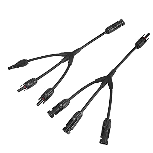 Y Branch Conector Paralelo Cable Solar PV Conector de Cable de Panel Solar M/FFF y F/MMM Adaptador de rama solar 1 a 3 TRAMILY (1 par)