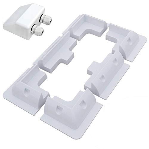 ZHITING Panel Solar Soportes de Montaje Universal 4 Esquina,2 montajes laterales y Glándula de entrada de cable doble，Resistente a los rayos UV-Blanco,para casa,Botes, Vehículos Marinos, Caravanas