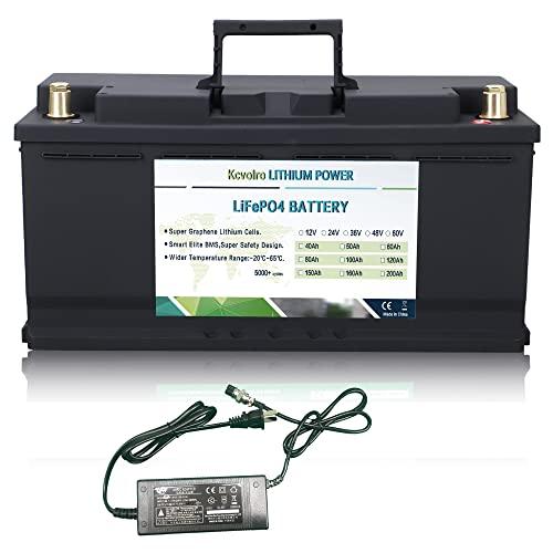 12V 100Ah Lifepo4 baterías de Litio hasta 7000 ciclos Profundos para Carrito de Golf Solar RV Camper Batería Marina y más Aplicaciones Incluyen Cargador