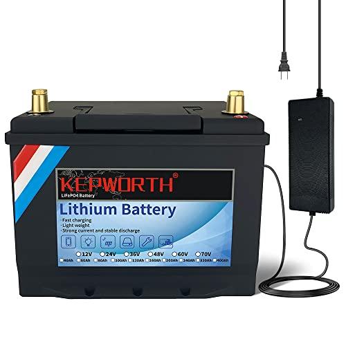 12V 80Ah LiFePO4 Batería de litio, hierro, fosfato, ciclo profundo con BMS para caravanas, caravanas, carros de golf marinos, energía de emergencia, funcionamiento en serie o paralelo