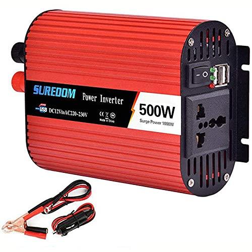 500W/1000W/1500W/2000W Sinusoidal Pura Inversor DC 12V 24V A 110V 220V AC Fuente de Alimentación Adaptador/Cargador para el Auto para Coche Caravana Barco Cámping de Viaje,500W-24Vto2200V