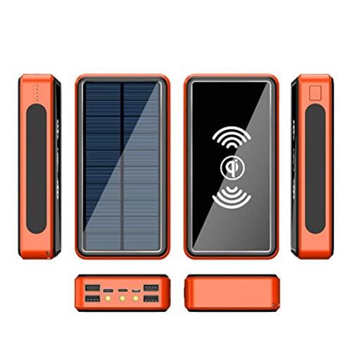 Banco de energía Solar de 100000 mAh con Carga Inalámbrica. Batería Externa Portátil para Exteriores, Compatible con Todos Los Teléfonos Inteligentes, Tabletas Y Dispositivos USB