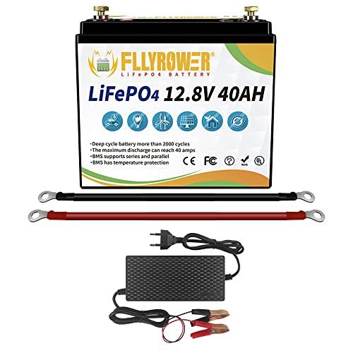 Batería de 12V 40AH ​​LiFePO4 Grado A Celdas con ciclo profundo BMS más de 10000 veces, adecuado para solar, RV, remolque, motor de arrastre, barco, serie de soporte y paralelo