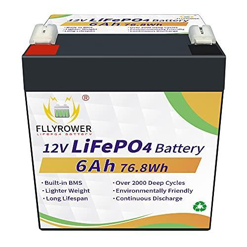 Batería de 12V 6AH ​​LiFePO4 Grado A Celdas con ciclo profundo BMS más de 10000 veces, adecuado para solar, RV, remolque, motor de arrastre, barco, serie de soporte y paralelo