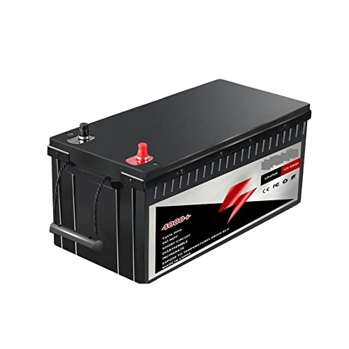 Batería de Litio Batería LiFePO4 de 12V y 200Ah, batería de litio BMS de 200A integrada for reemplazar la mayoría de la energía de respaldo, almacenamiento de energía en el hogar, RV fuera de la red