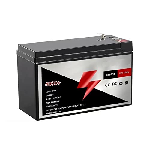 Batería Lifepo4 12V 12Ah LiFePO4 Batería 4000+ Batería Recargable de Hierro de Litio BMS Incorporado for el Sistema Solar del Motor de Arrastre RV