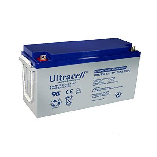 Batería Solar Gel Ciclo Profundo 150Ah (172Ah) a C10 (C100) 12V Energía Solar estanca Ultracell