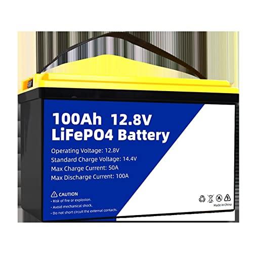 bateria litio Paquete de batería LiFePO4 de 12V, 100AH, 200AH, 24V, 100AH, grado A, fosfato de hierro y litio, BMS integrado for Motor de barco, carrito de Golf Solar RV EV ( Color : 12V 100Ah-1PCS )