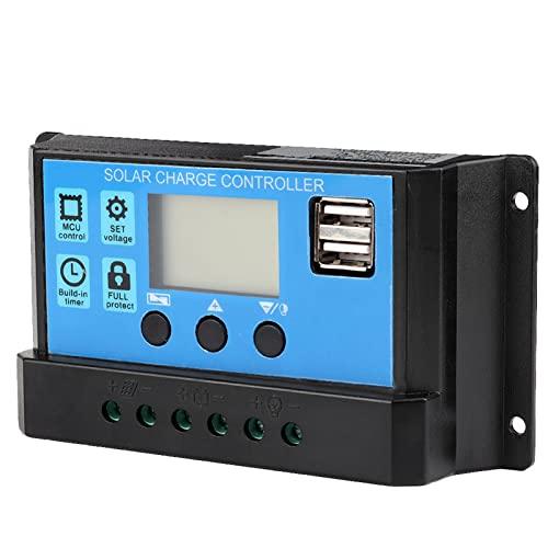 Controlador de carga solar, 60A/50A/40A/30A/20A/10A 24V Cargador solar automático Controlador de carga MPPT Panel de 12V Controladores PWM para paneles solares(50A)