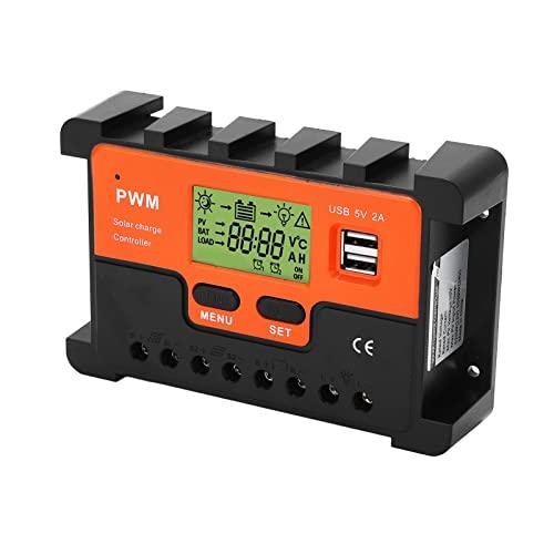 Controlador solar PWM 50A 12V 24V 48V Selección manual Regulador de carga solar de carga de 3 etapas con 2 USB para salida RV 5V