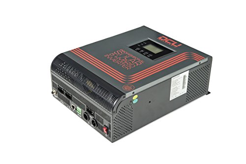 DCU Tecnologic | Inversor Solar Híbrido | Funciones de inversor, Cargador Solar con regulador y Cargador de baterías | 3KVA-2400W DC24V | Negro