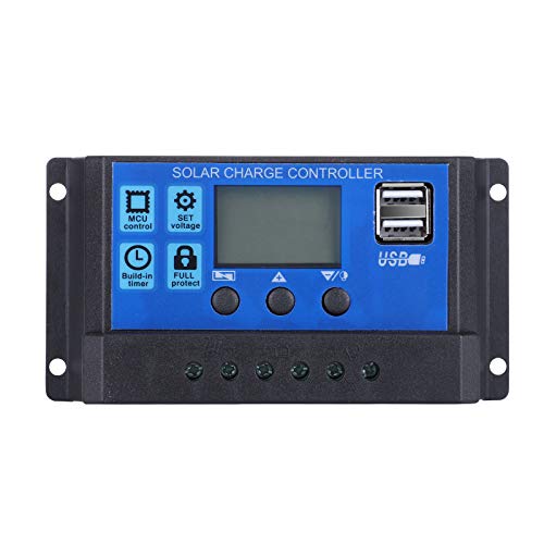 Demino LCD 12 / 24V 30A de Carga Solar del regulador del regulador, el regulador Solar del regulador del regulador PWM Inteligente Timer USB