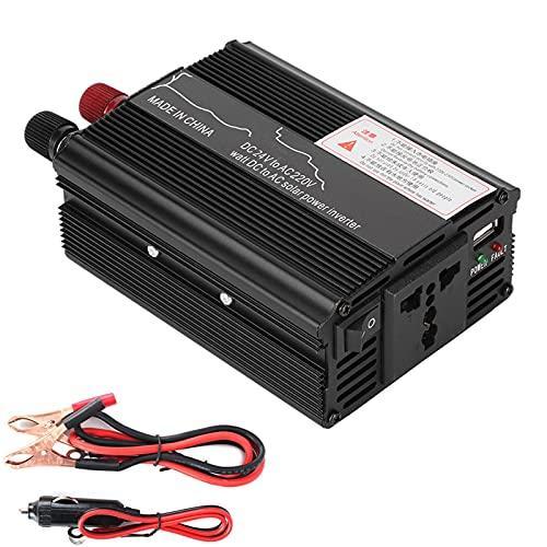 DEWIN Inversor de Energía Solar, 3000W 24V a 220V Inversor de Energía Solar para Automóvil Convertidor de Onda Sinusoidal Modificada (Negro)