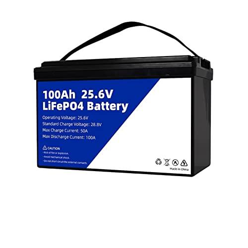 EKORAS bateria Litio Paquete de batería GradeA LiFePO4, 12V, 24V, 100AH, 200AH, Celdas de fosfato de Hierro y Litio, batería Recargable BMS integrada for Barco RV EV (Color : 24V 100Ah-1PCS)