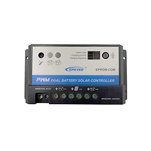 EPEVER PWM EPIPDB-Com 10A 12/24V Regulador de carga para 2 baterías diferentes